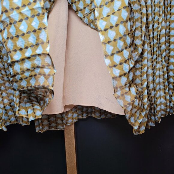 NWT FENDI Gonna Fan Karligraphy Pleated Skirt Sz 44 US 8 100% Silk - Picture 4 of 14